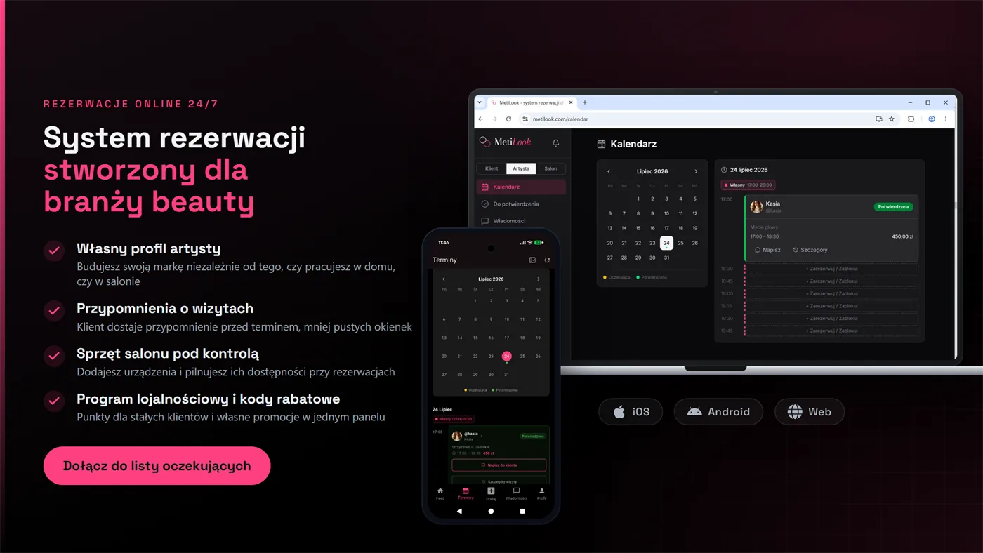 MetiLook booking calendar